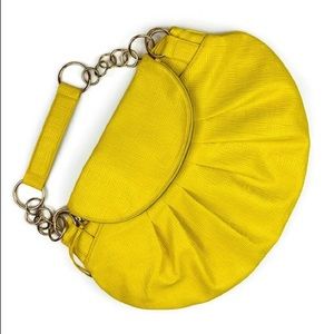 Large Yellow Shoulder Bag w/ Gold Link Chain Strap